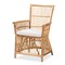 Baxton Studio Rose Modern Bohemian White Fabric Upholstered and Natural Brown Rattan Armchair 203-12634 - alternate 7